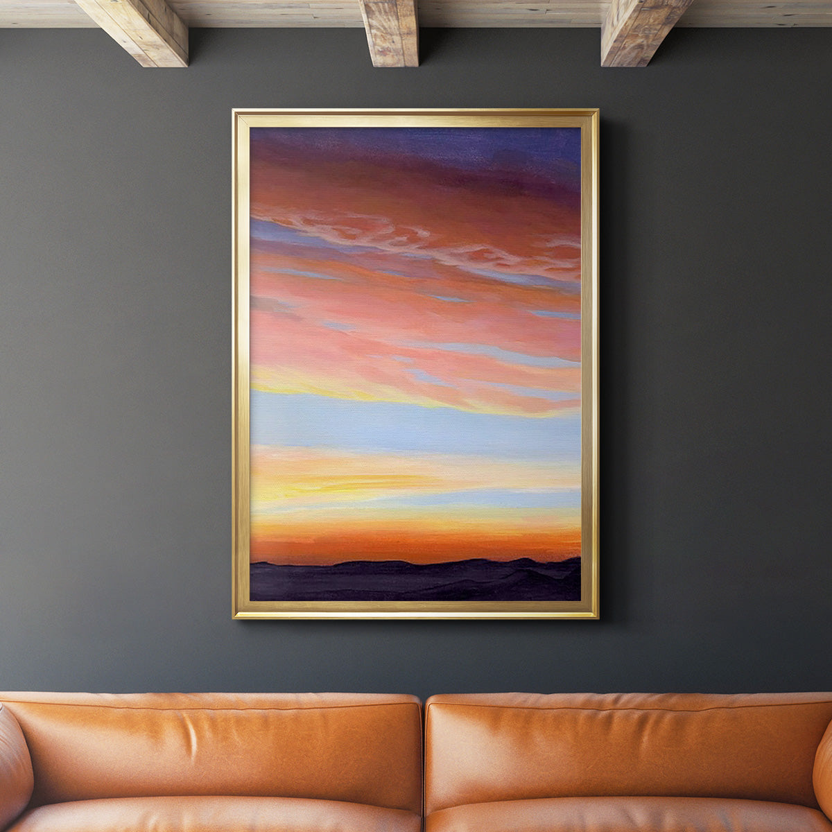 Ignited Dusk II - Modern Framed Canvas Print