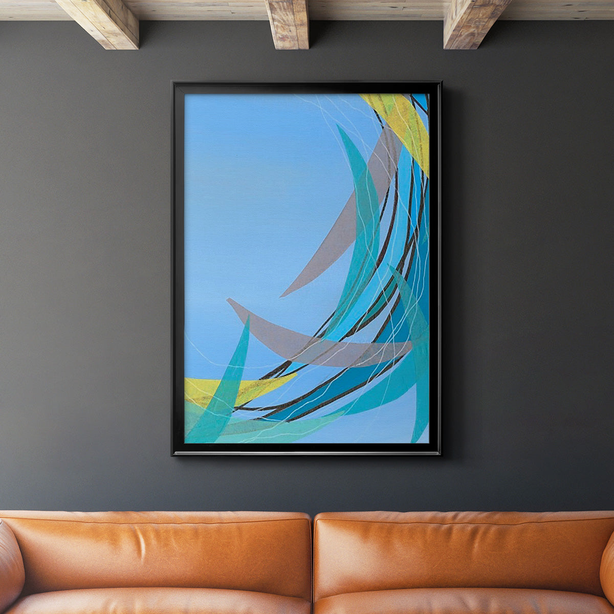 Circulating Flow II - Modern Framed Canvas Print