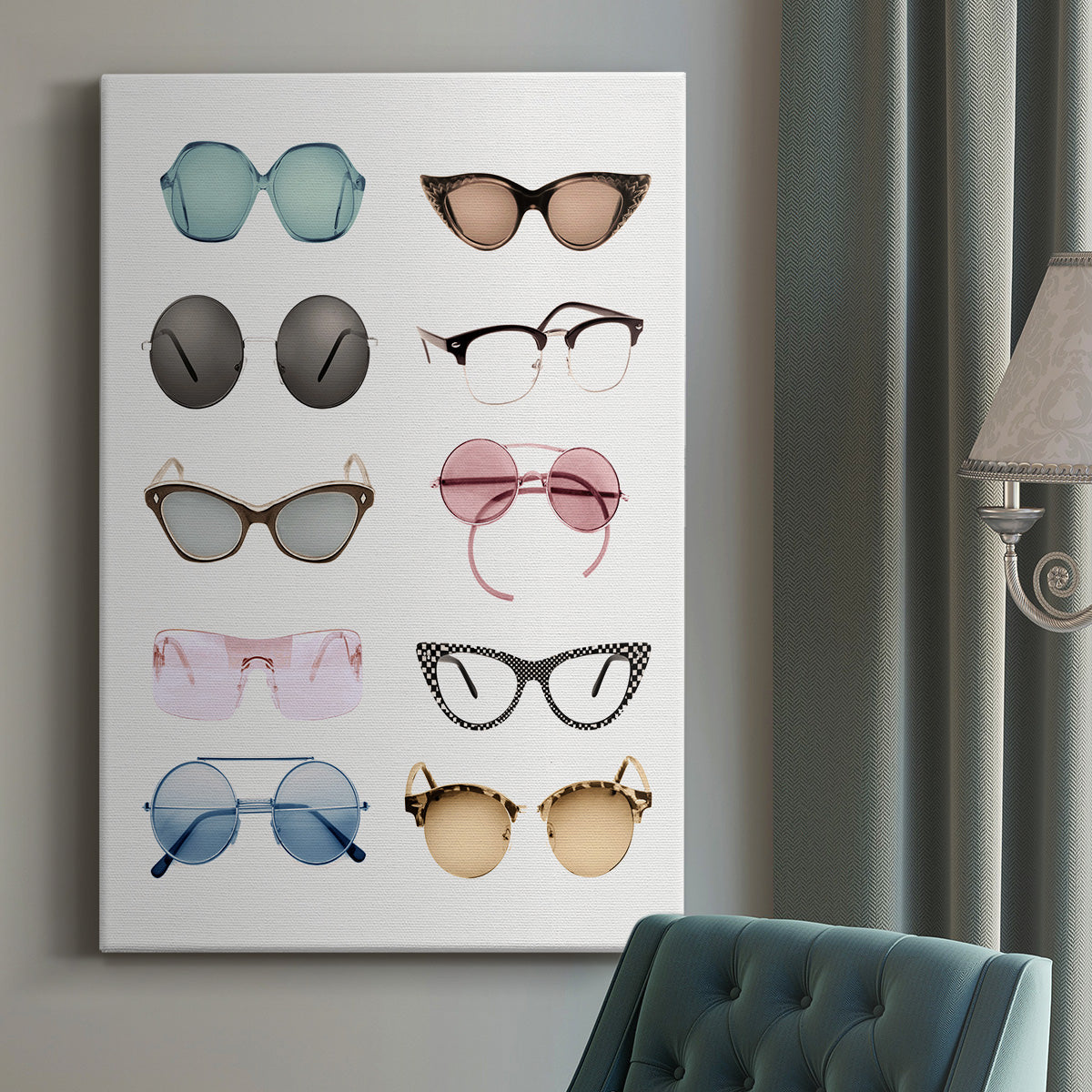 Vintage Glasses II Premium Gallery Wrapped Canvas - Ready to Hang