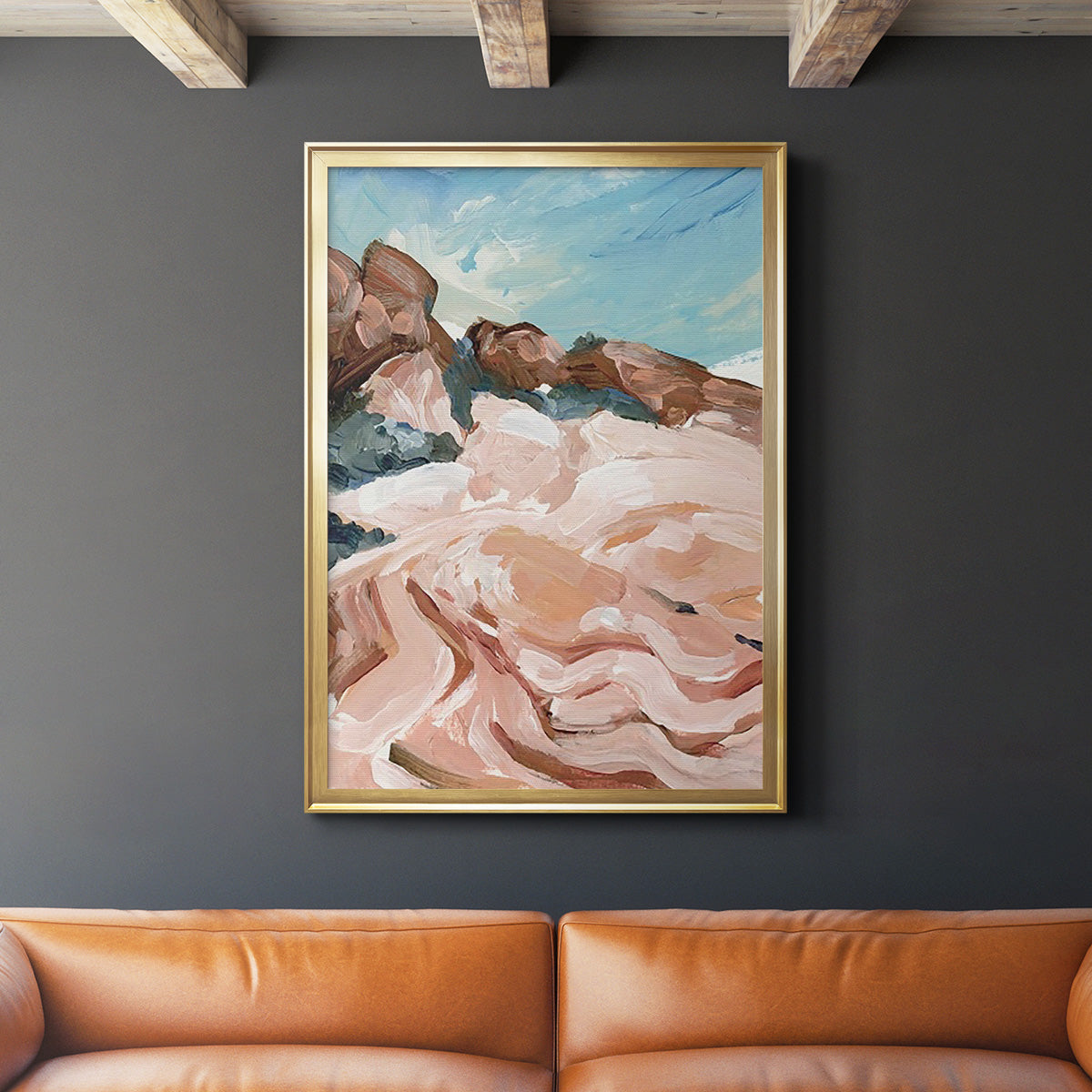 Impasto Plateau I - Modern Framed Canvas Print