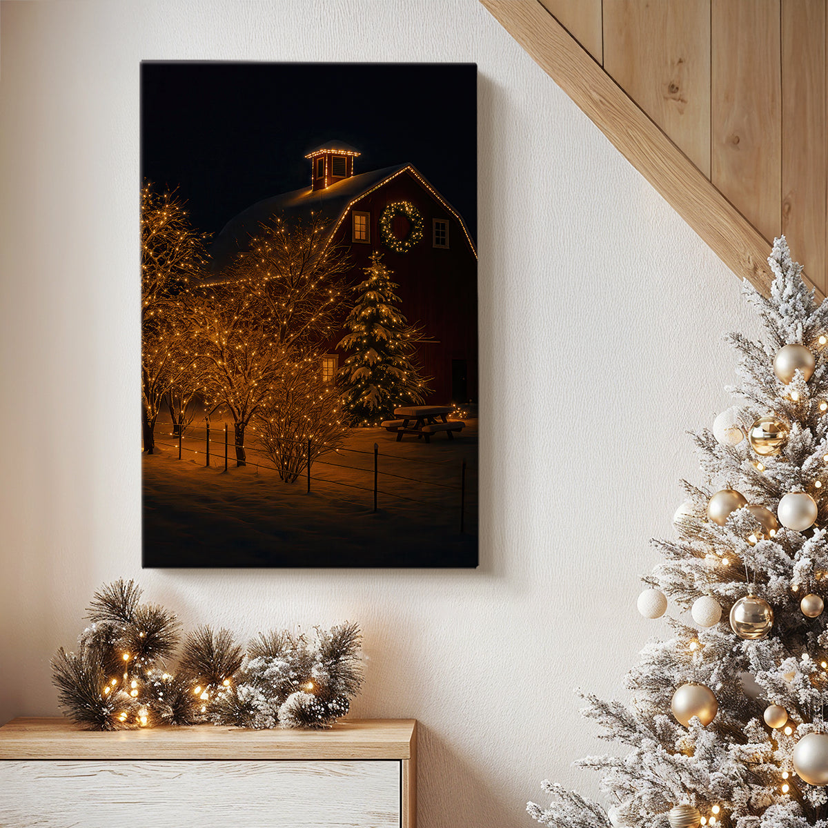 Warm Lantern Star at Dusk - Canvas Art Print