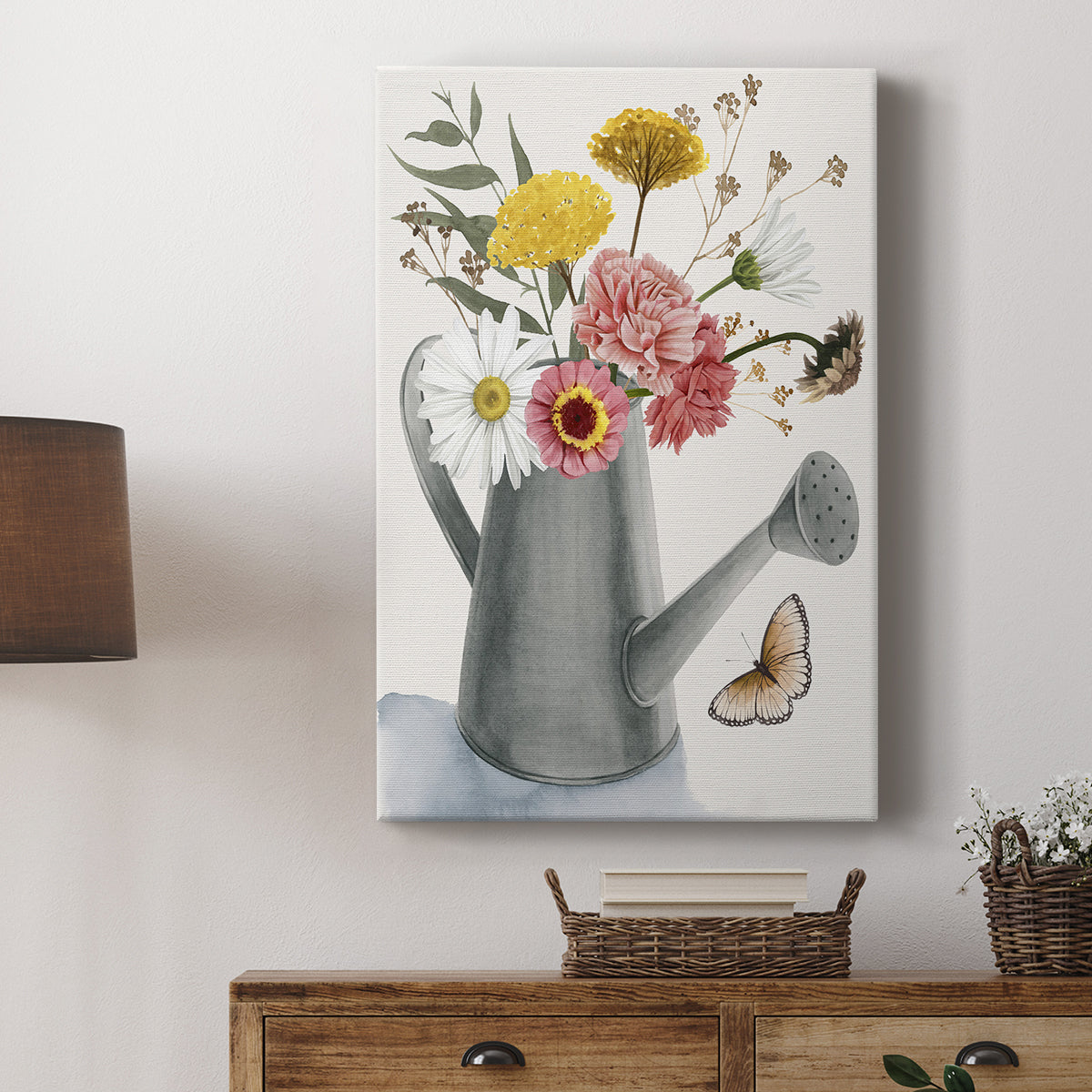 Watering Can Bouquet II - Canvas Art Print