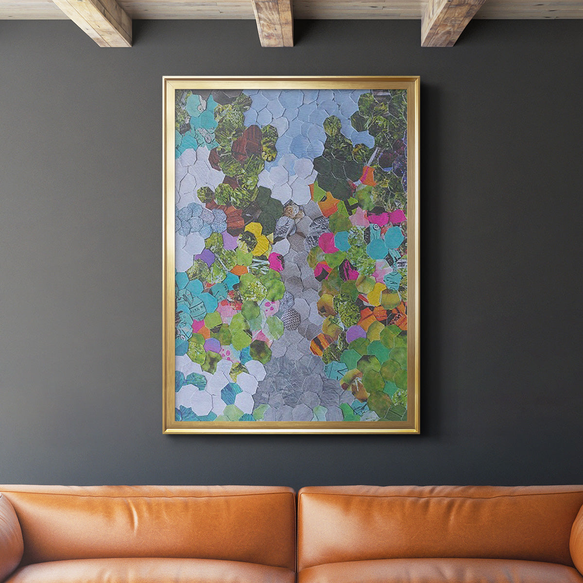 Magenta Garden - Modern Framed Canvas Print