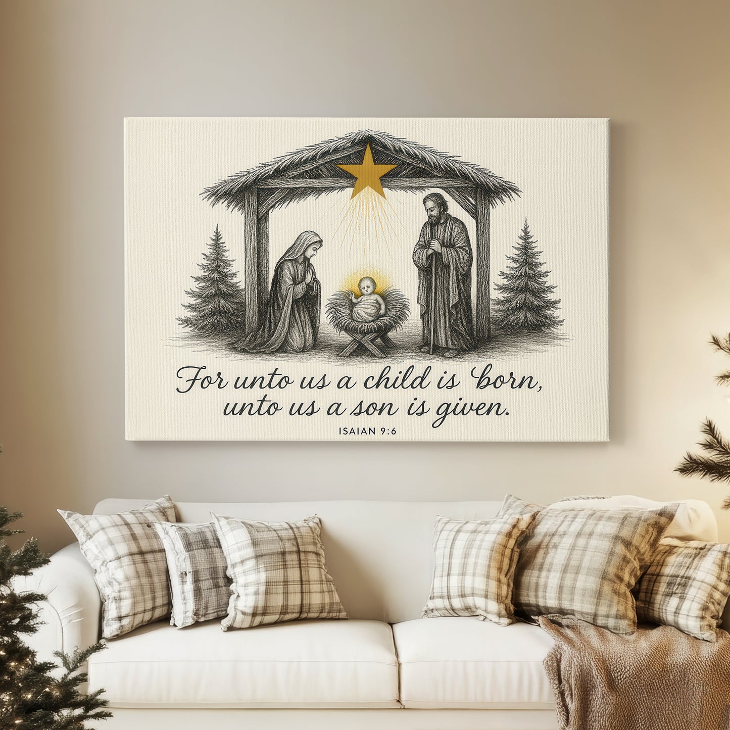 Silver Mistletoe at Twilight - Canvas Art Print