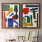 Colorful Shapes I - Premium Framed Canvas 2 Piece Set - Ready to Hang