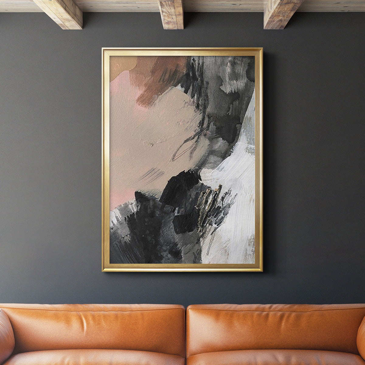 Unbleached Neutrals V - Modern Framed Canvas Print