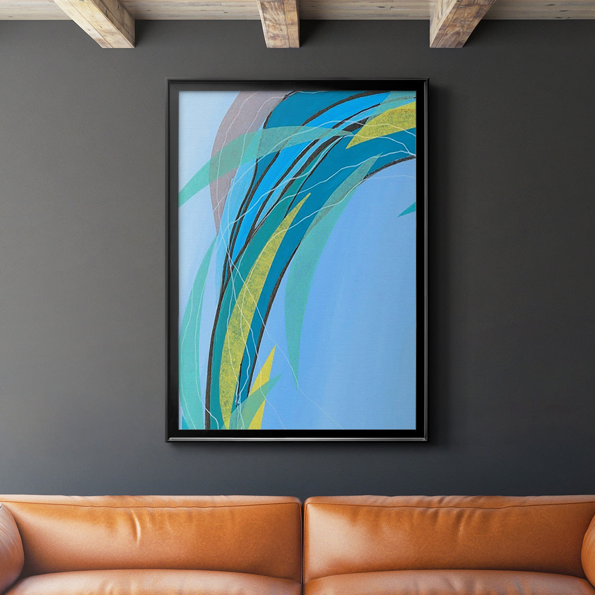 Circulating Flow III - Modern Framed Canvas Print