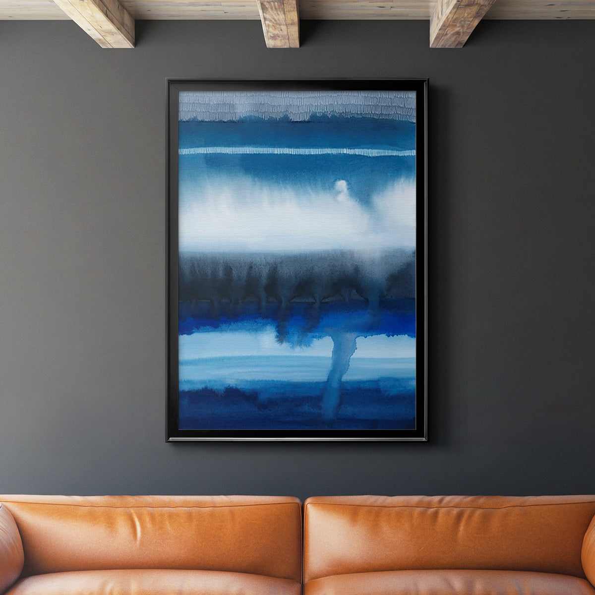 Deep Blue Shore I - Modern Framed Canvas Print