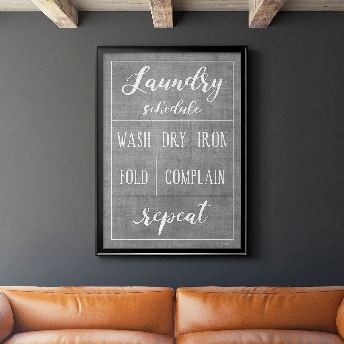Laundry Schedule - Modern Framed Canvas Print