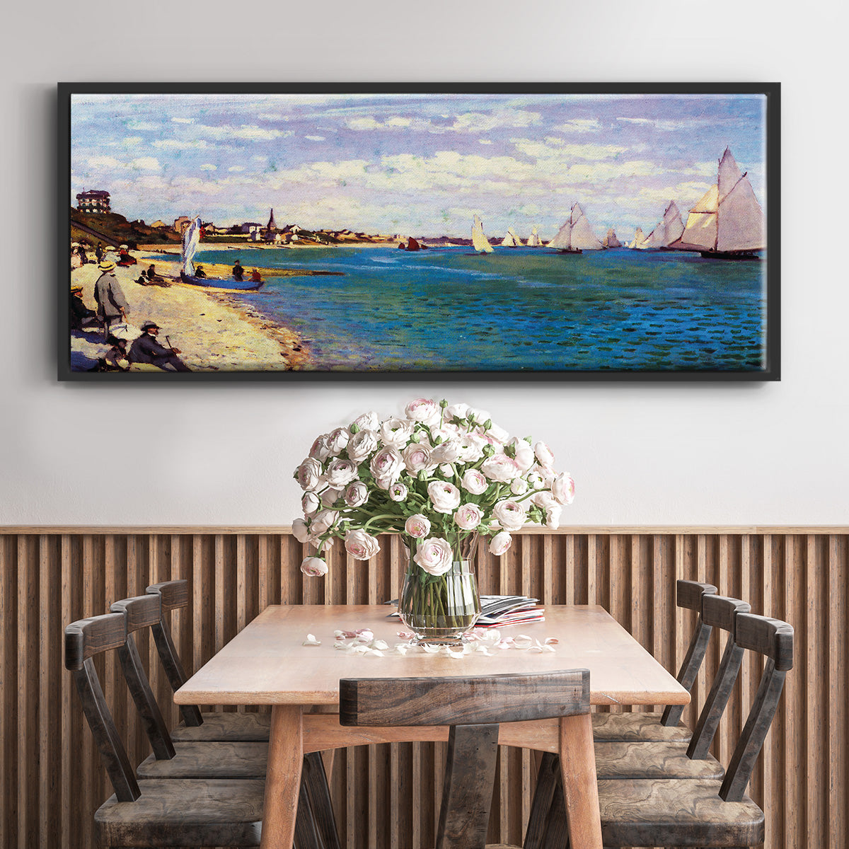 Regatta at Sainte Adresse - Floater Framed Canvas Print