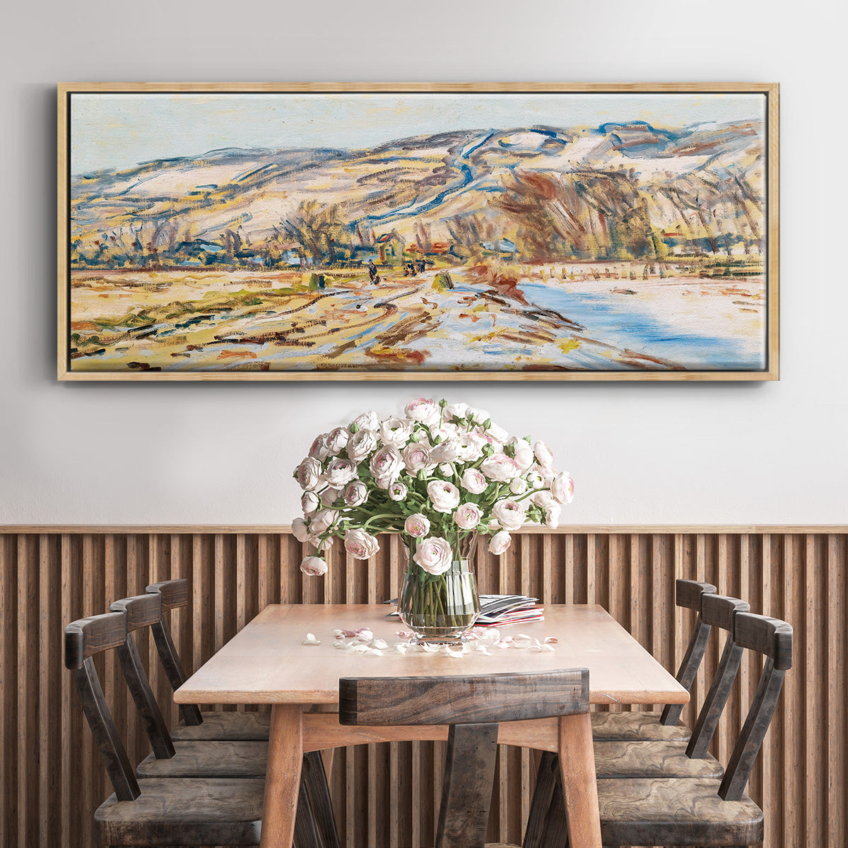 Winter at Giverny, 1886 - Floater Framed Canvas Print