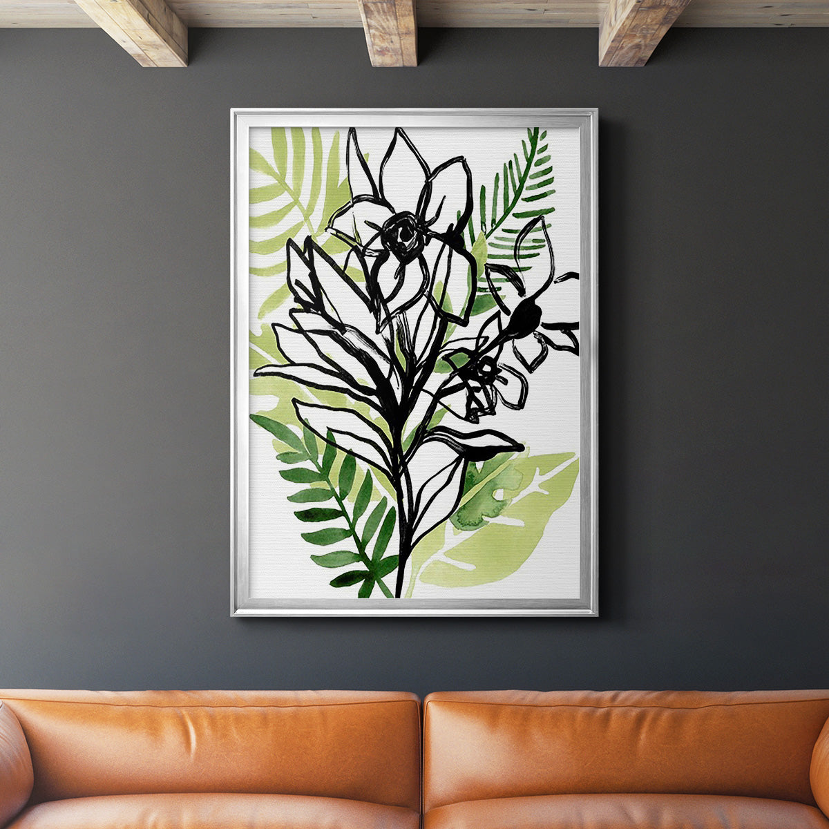 Tropical Sketchbook II - Modern Framed Canvas Print