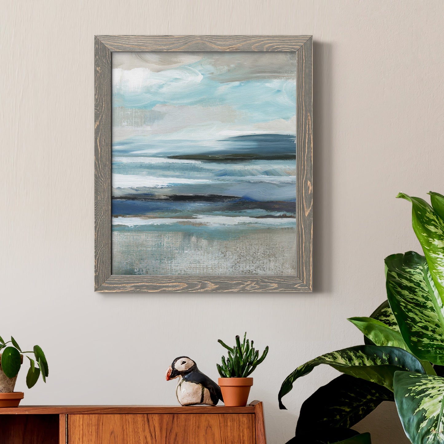 Distant Drama II - Barnwood Framed Canvas Print