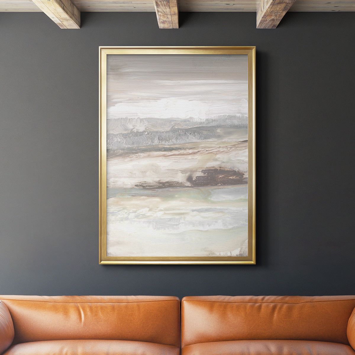 Neautral September Sky - Modern Framed Canvas Print