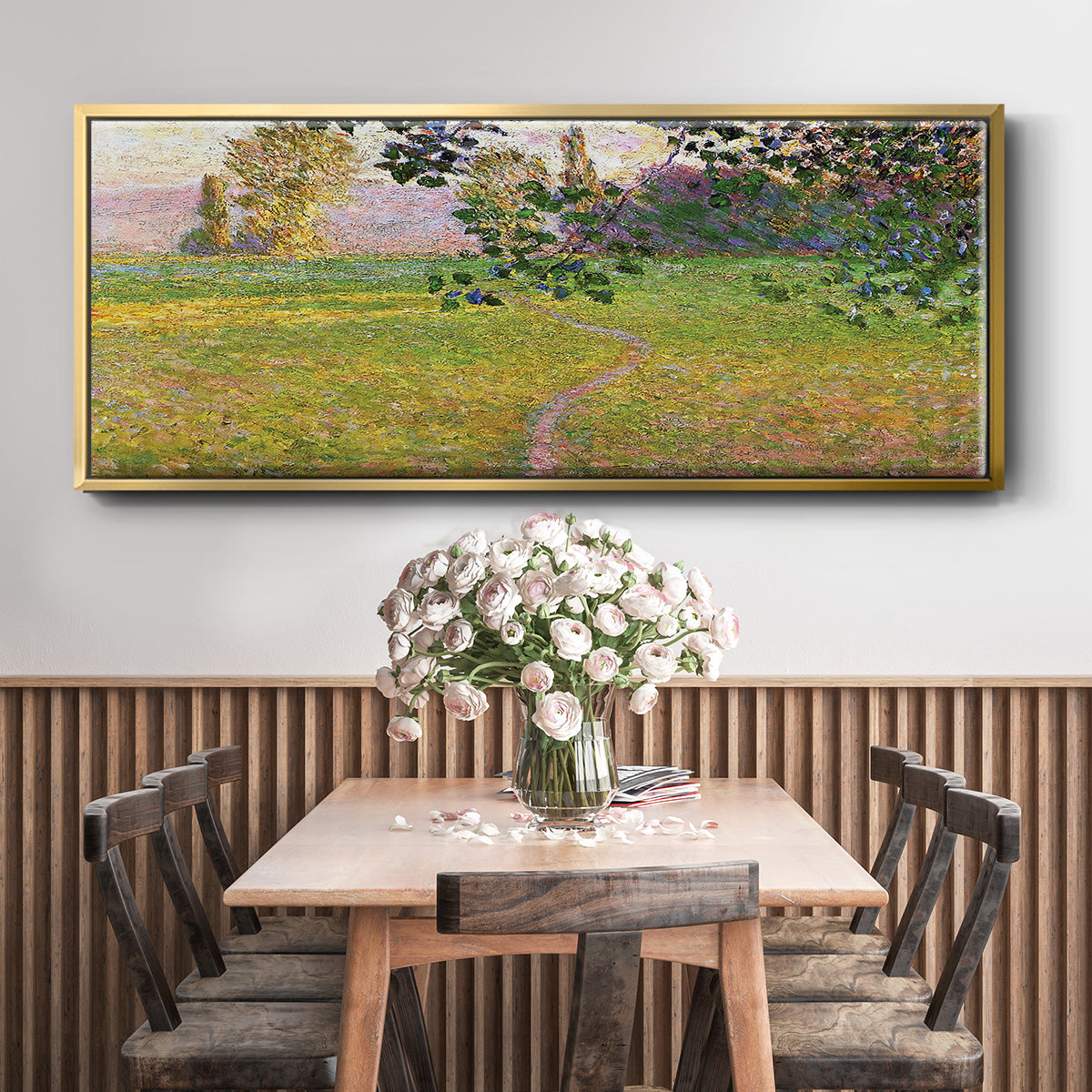 Morning Landscape, Giverny, 1888 - Floater Framed Canvas Print