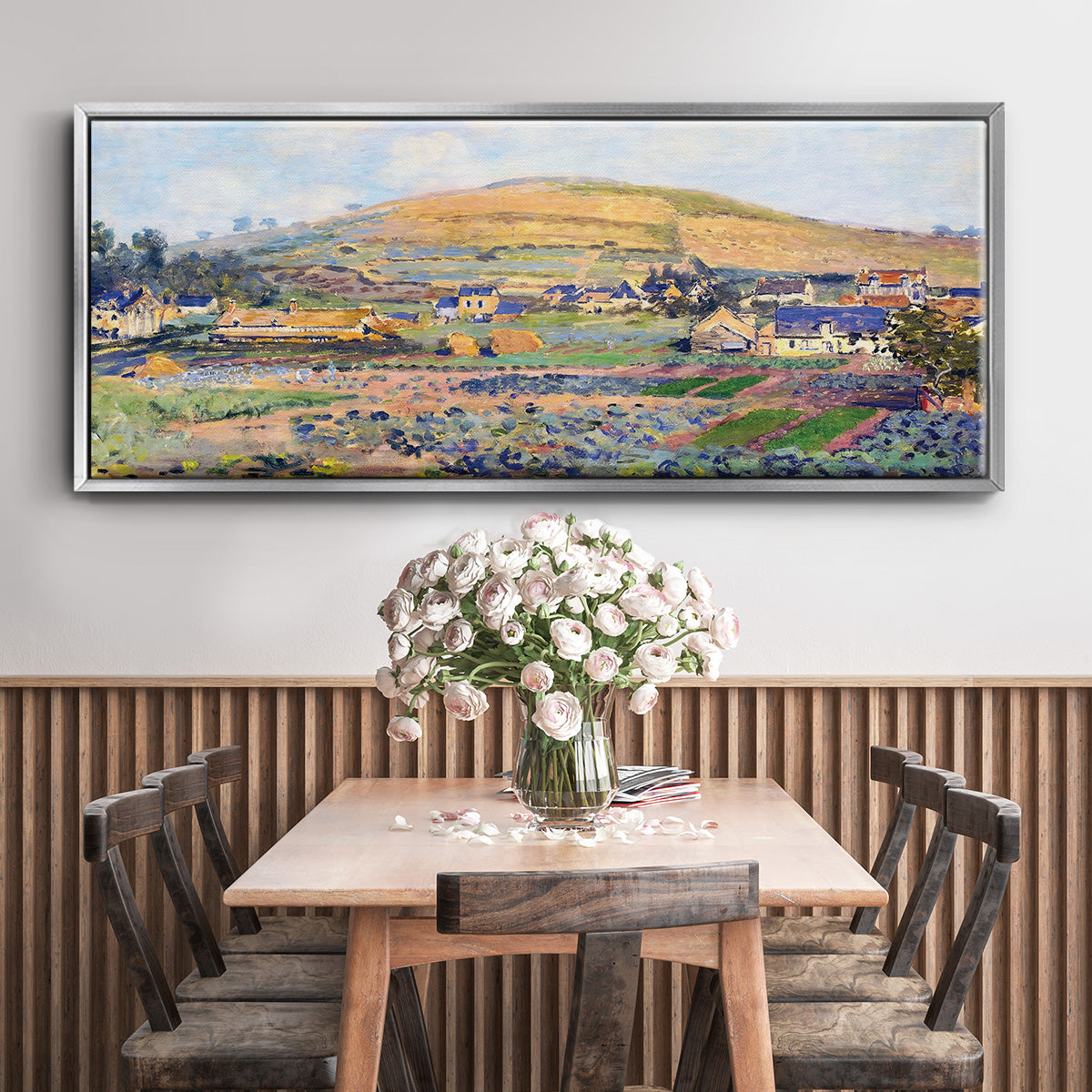 The Mount Riboudet in Rouen at Spring, 1872 - Floater Framed Canvas Print