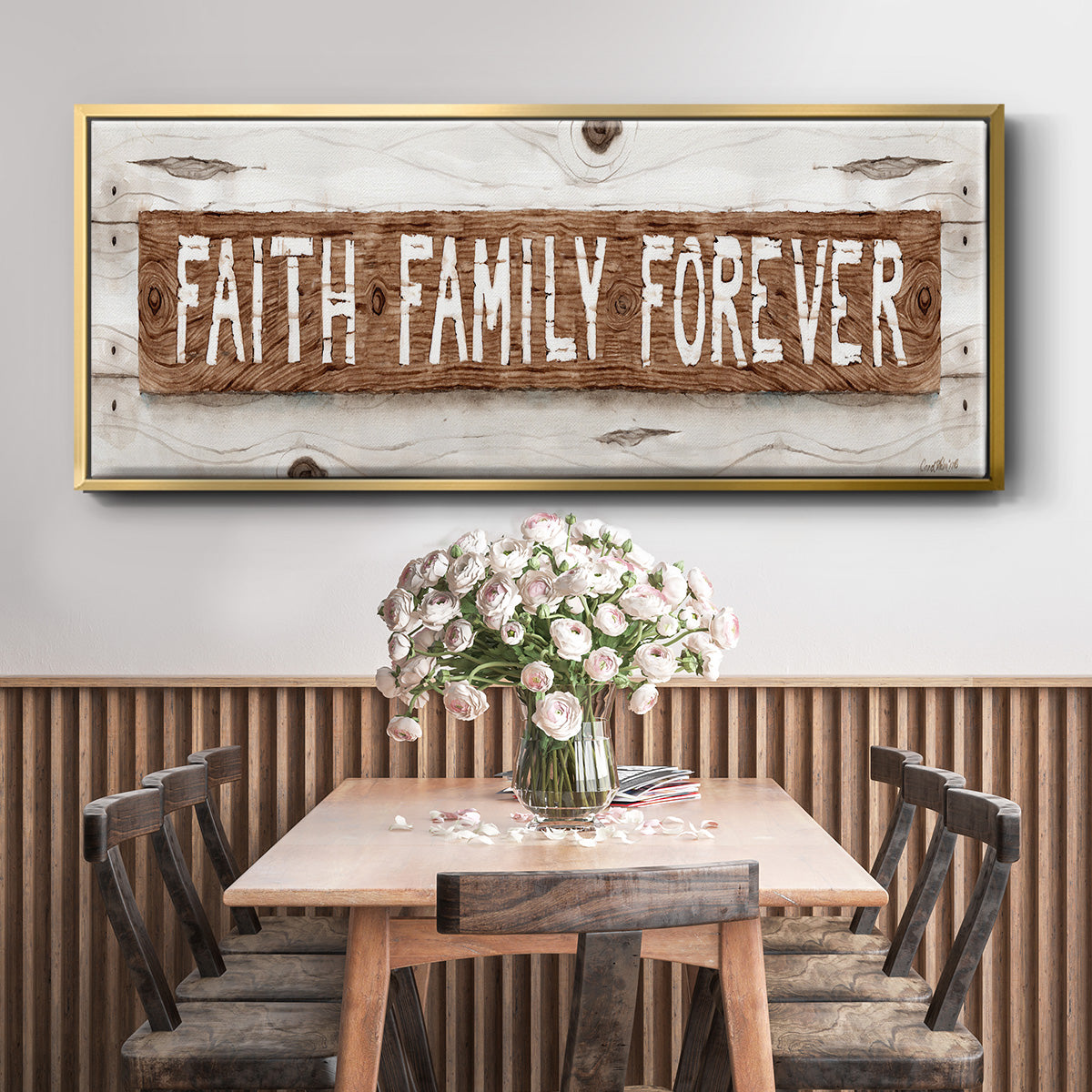 Faith Family Forever - Floater Framed Canvas Print