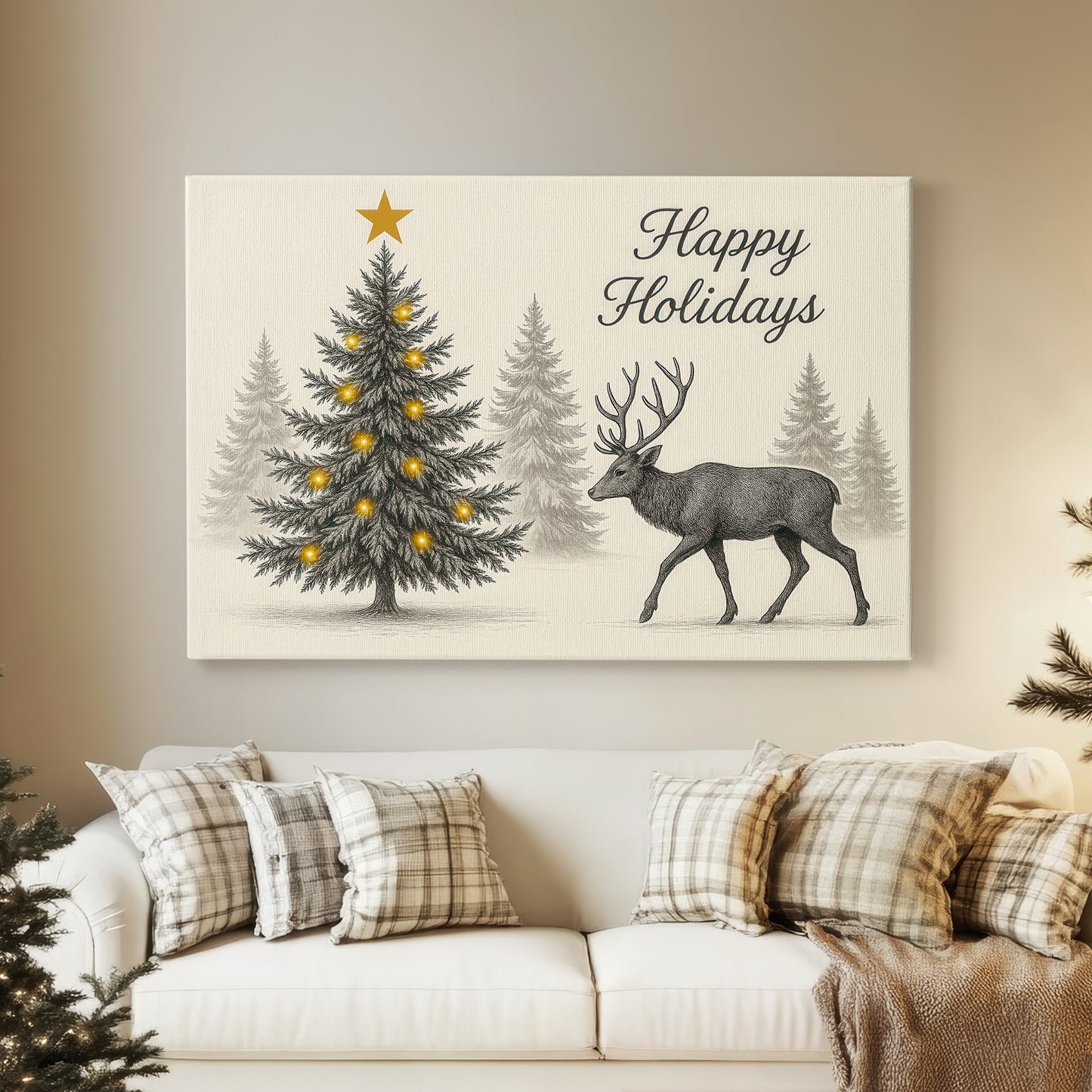 Tinsel-Gold Nativity Carol - Canvas Art Print