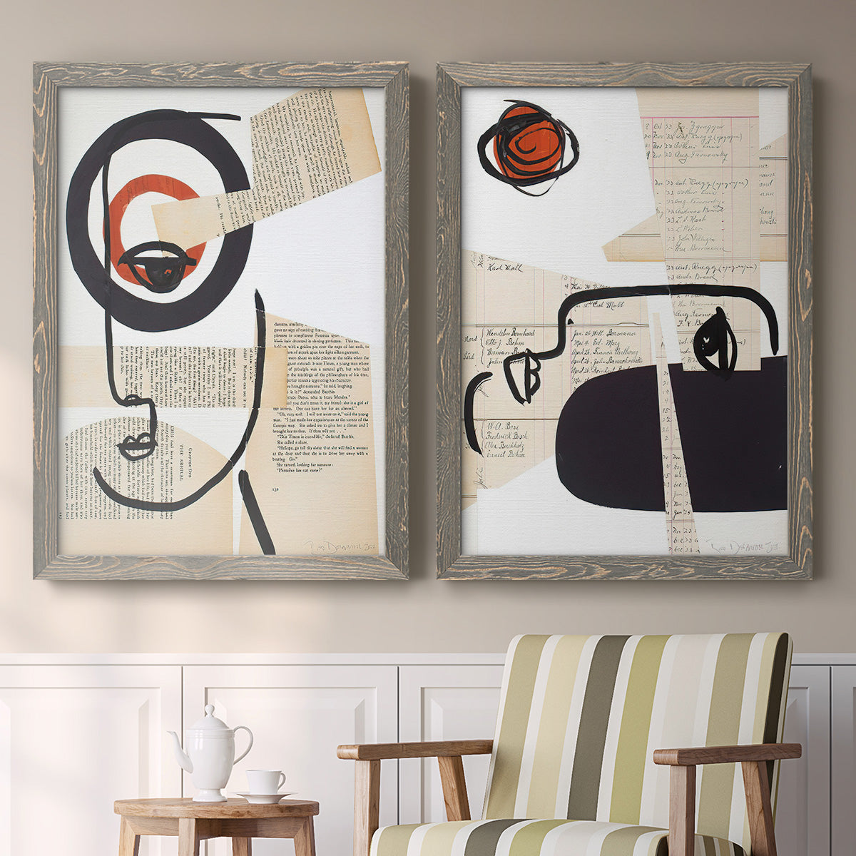 Faces of A Century I - Premium Framed Canvas 2 Piece Set - Ready to Hang