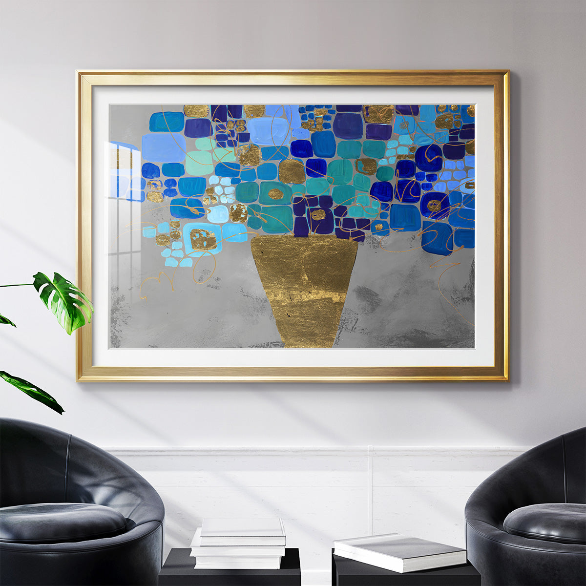 Blue Love - Modern Framed Art Print