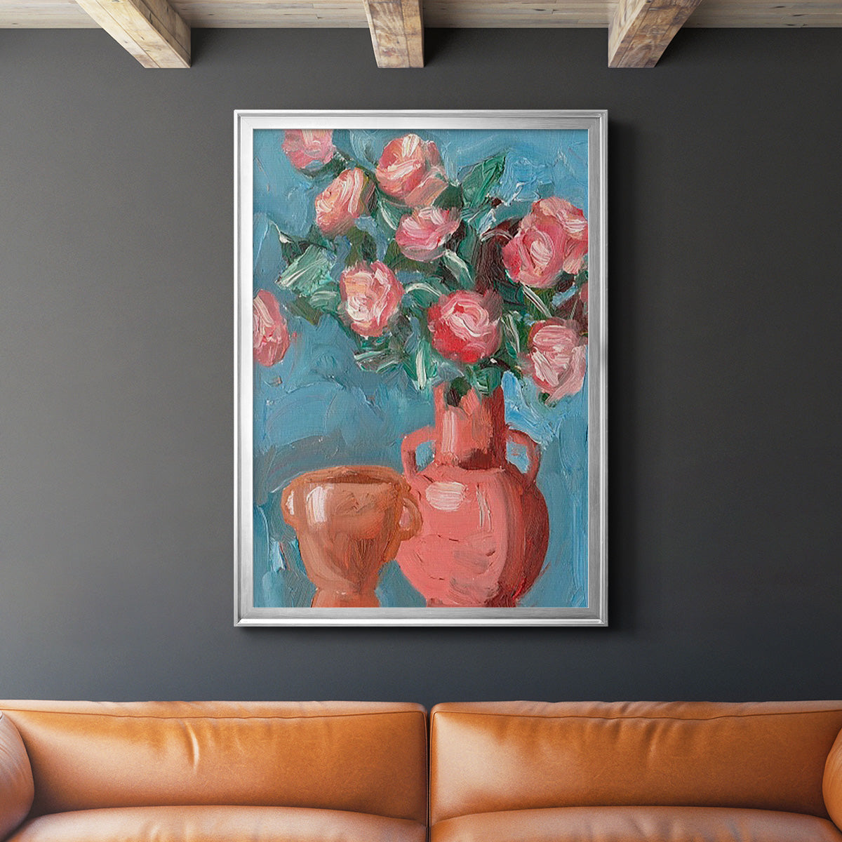 Rosa Blooms I - Modern Framed Canvas Print