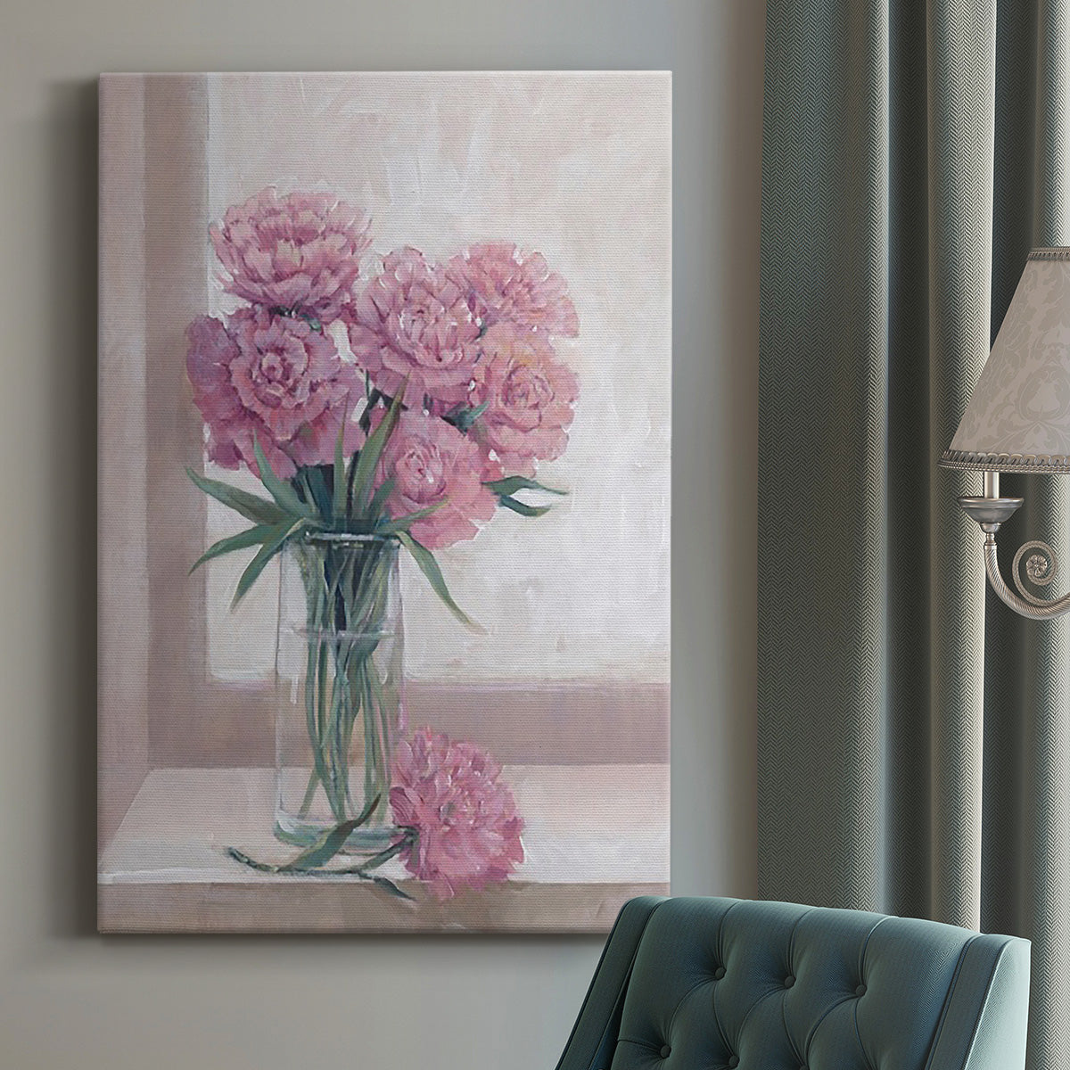 Windowsill Floral II Premium Gallery Wrapped Canvas - Ready to Hang