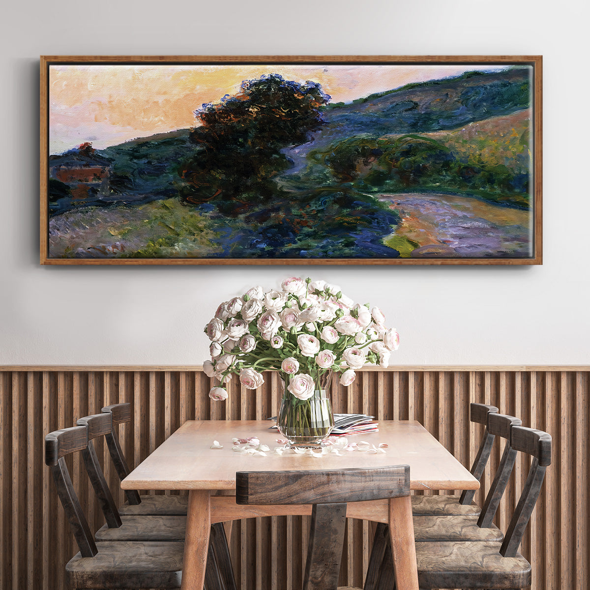 Sunset at Giverny, 1886 - Floater Framed Canvas Print