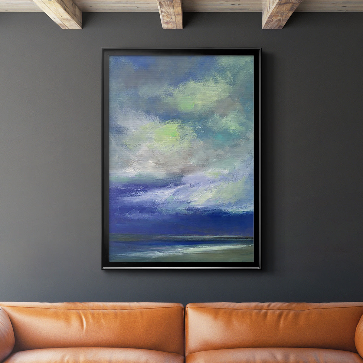 Island Dusk - Modern Framed Canvas Print