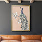 Peacock in Gold III - Modern Framed Canvas Print