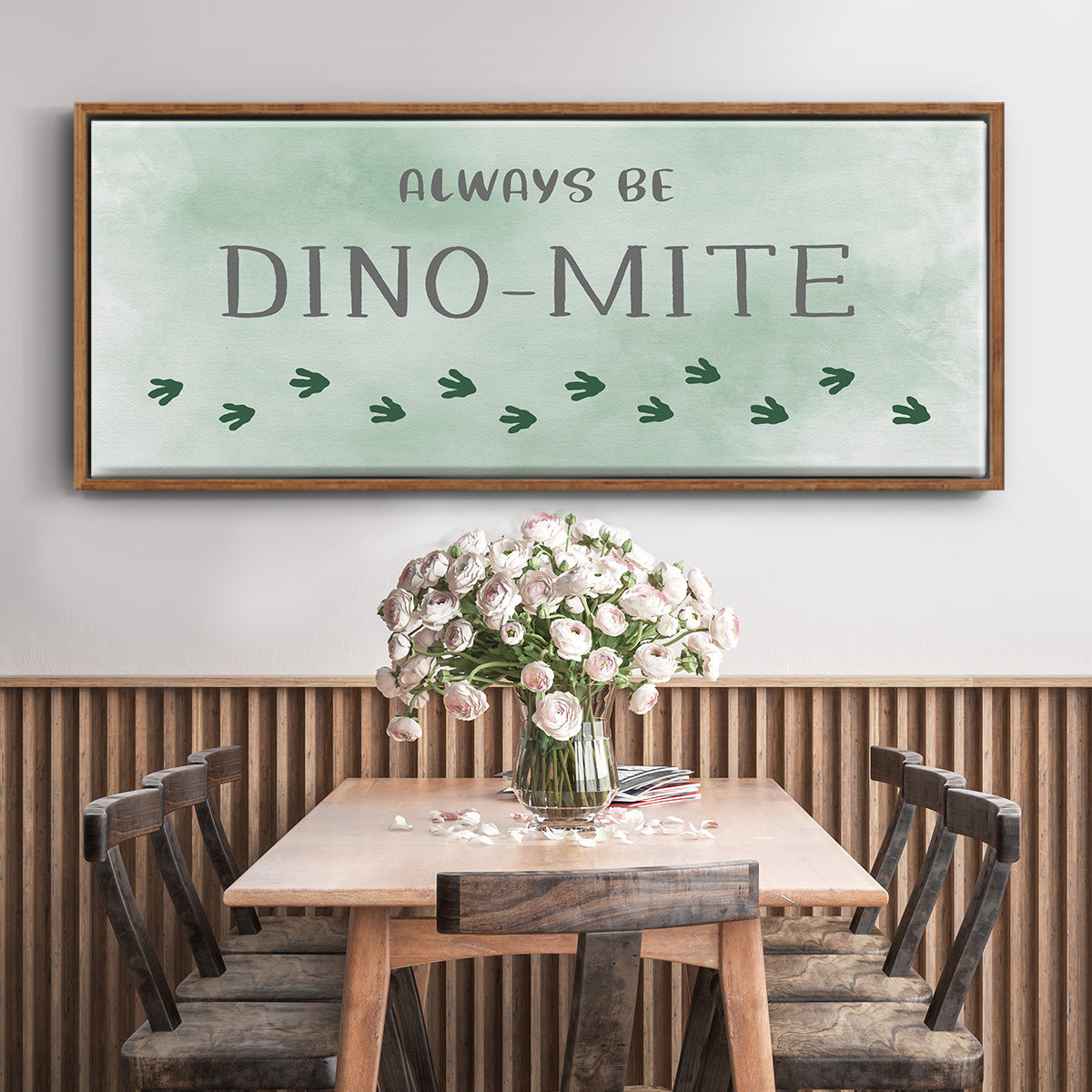 Dinomite - Floater Framed Canvas Print
