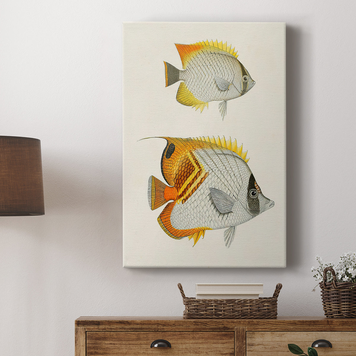 Yellow & Grey Fish I - Canvas Art Print
