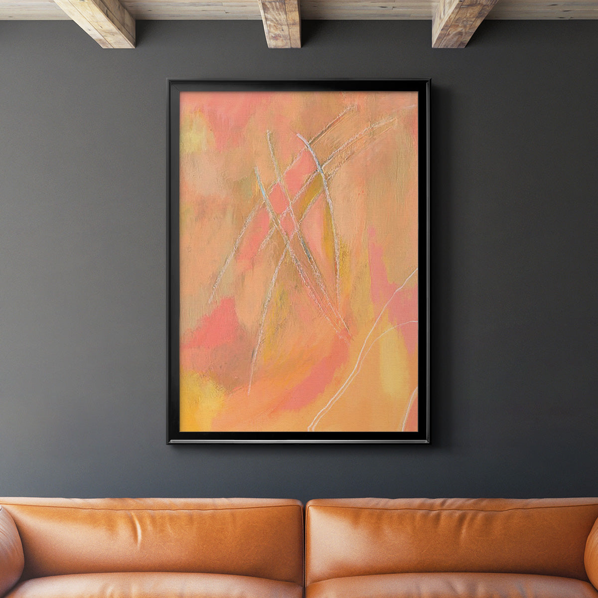 Peach Bliss IV - Modern Framed Canvas Print