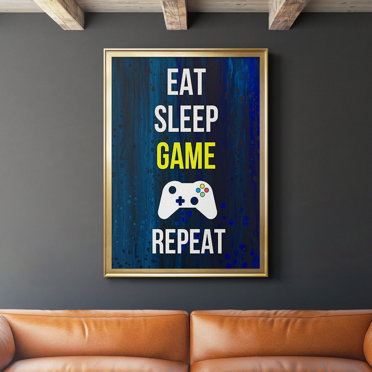 Gamer at Play V - Modern Framed Canvas Print