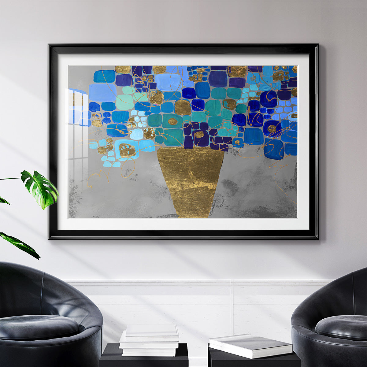 Blue Love - Modern Framed Art Print