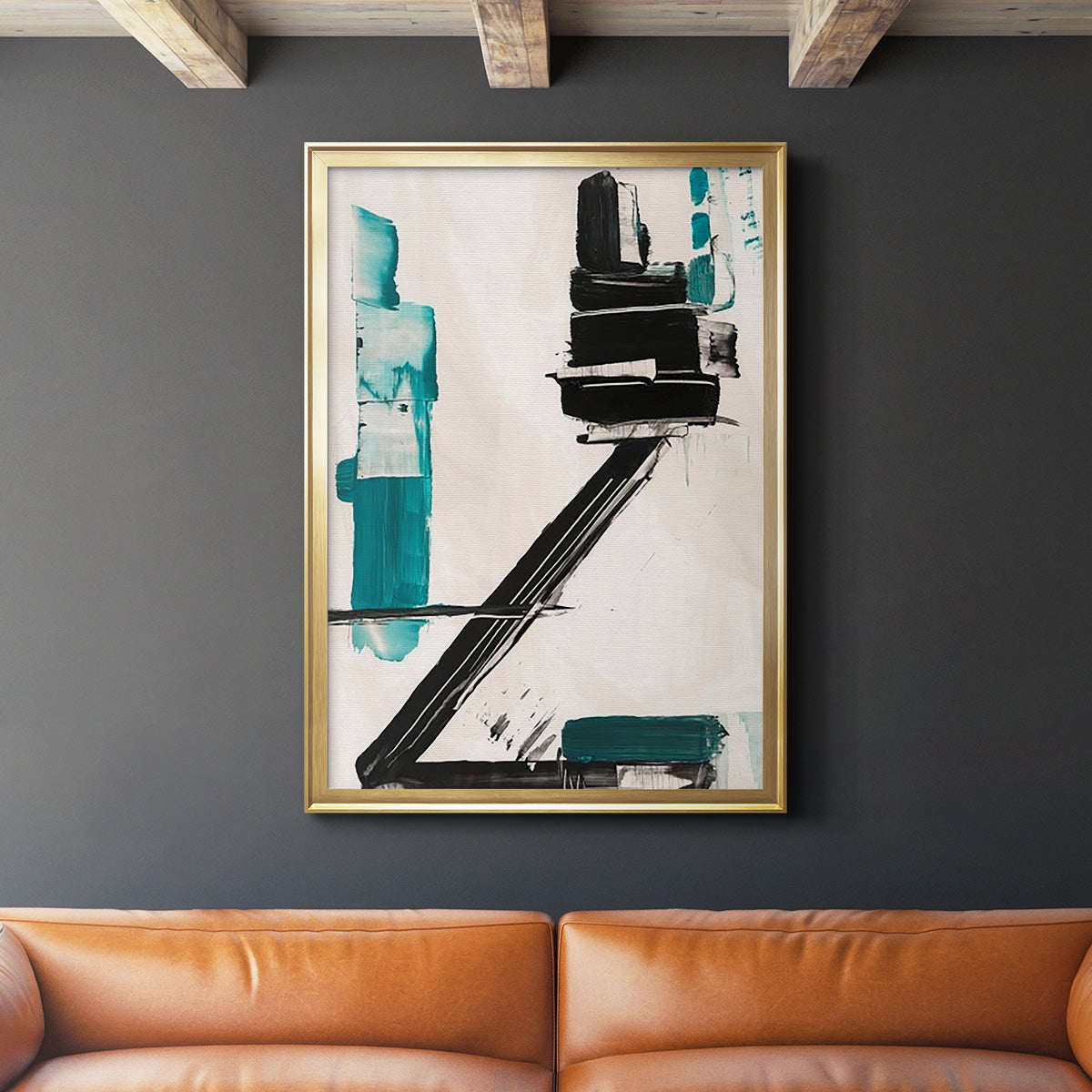 Geometry Notes IV - Modern Framed Canvas Print