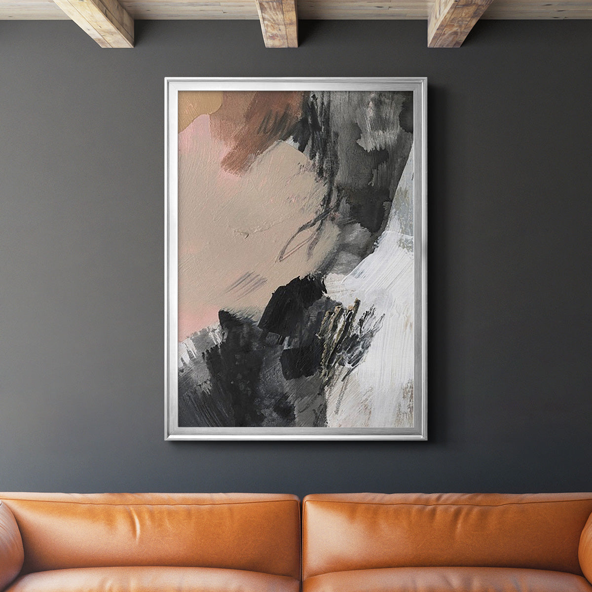 Unbleached Neutrals V - Modern Framed Canvas Print