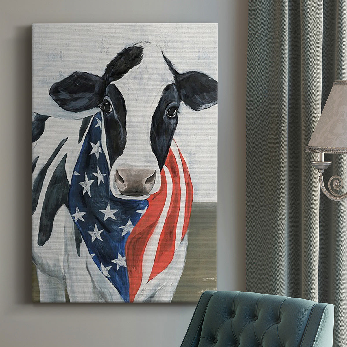 American Cow II Premium Gallery Wrapped Canvas - Ready to Hang