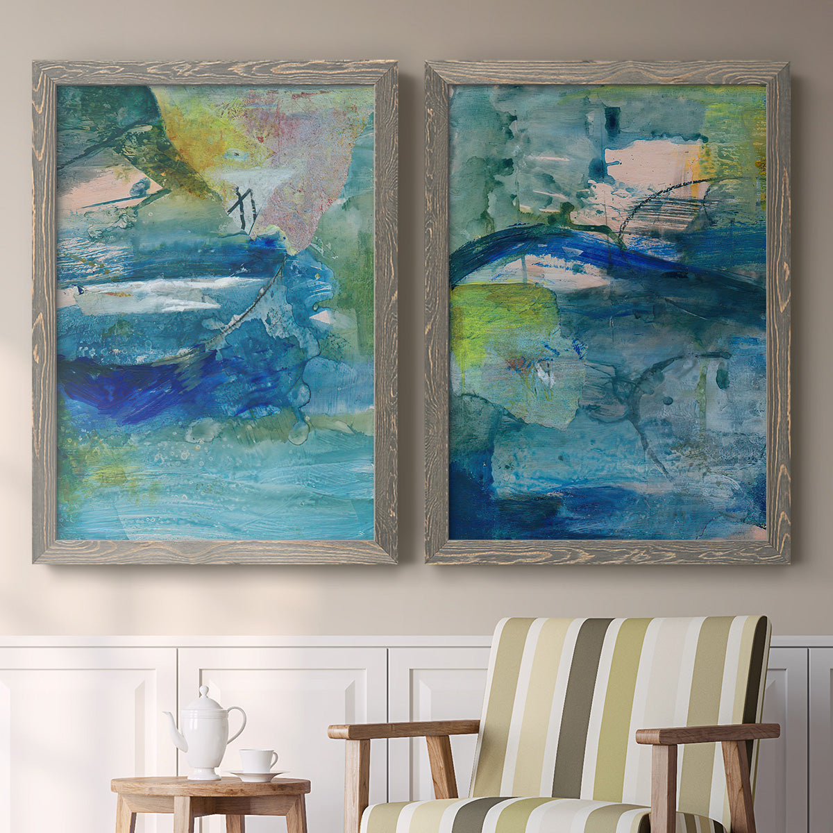 Spring Winds VII - Premium Framed Canvas 2 Piece Set - Ready to Hang