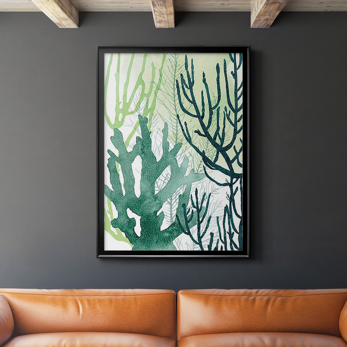 Textured Coral I - Modern Framed Canvas Print