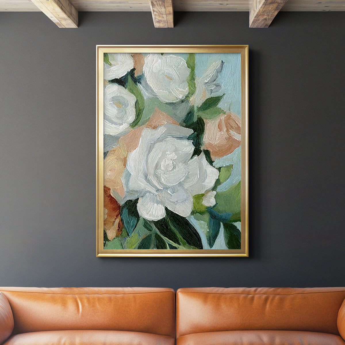 Bouquet Scatter I - Modern Framed Canvas Print