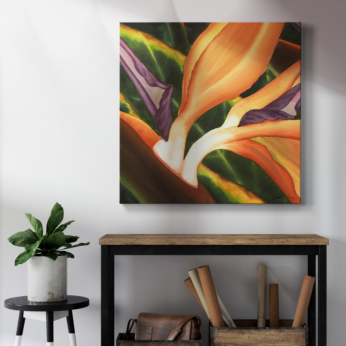 Bird of Paradise Tile III-Premium Gallery Wrapped Canvas - Ready to Hang