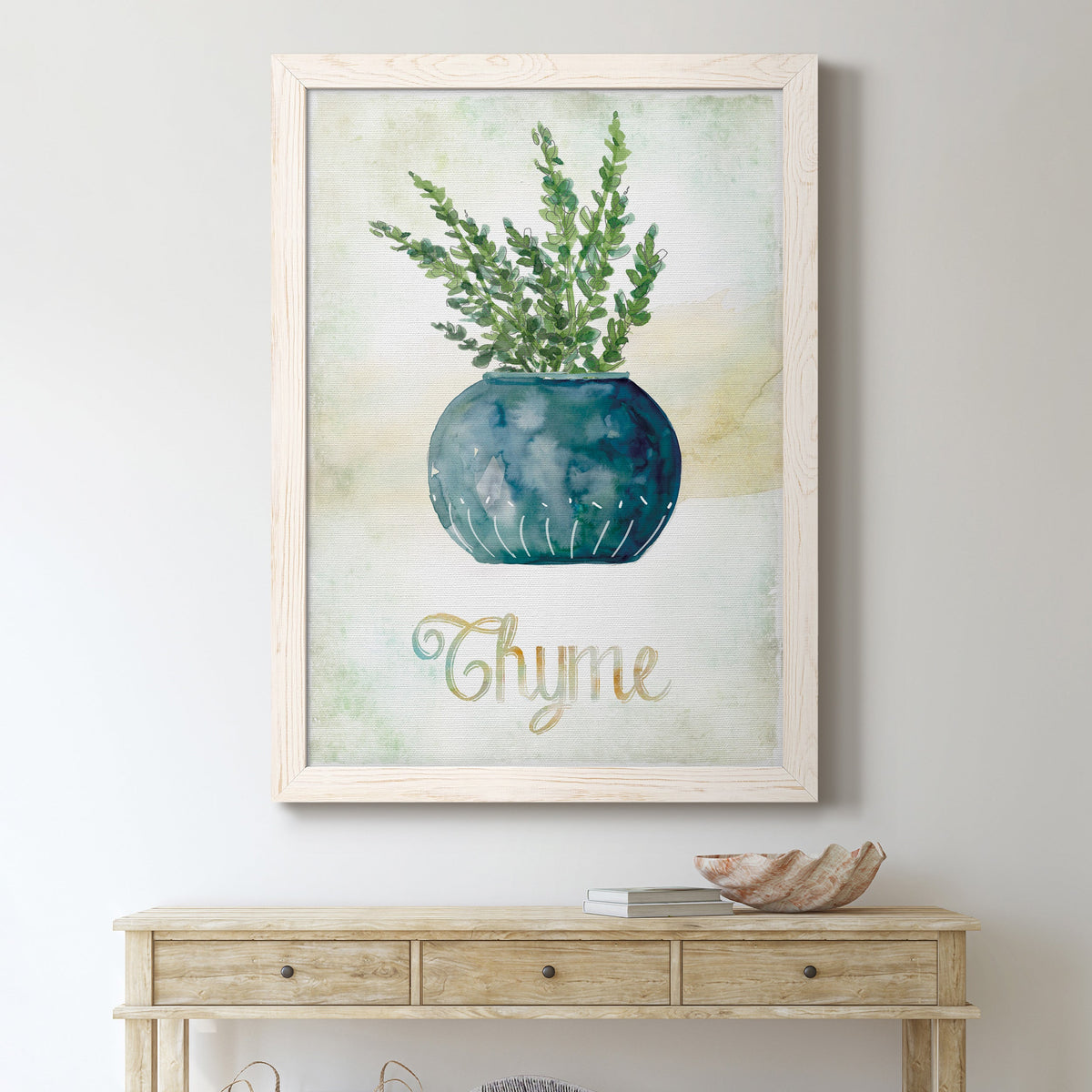 Potted Thyme - Barnwood Framed Canvas Print