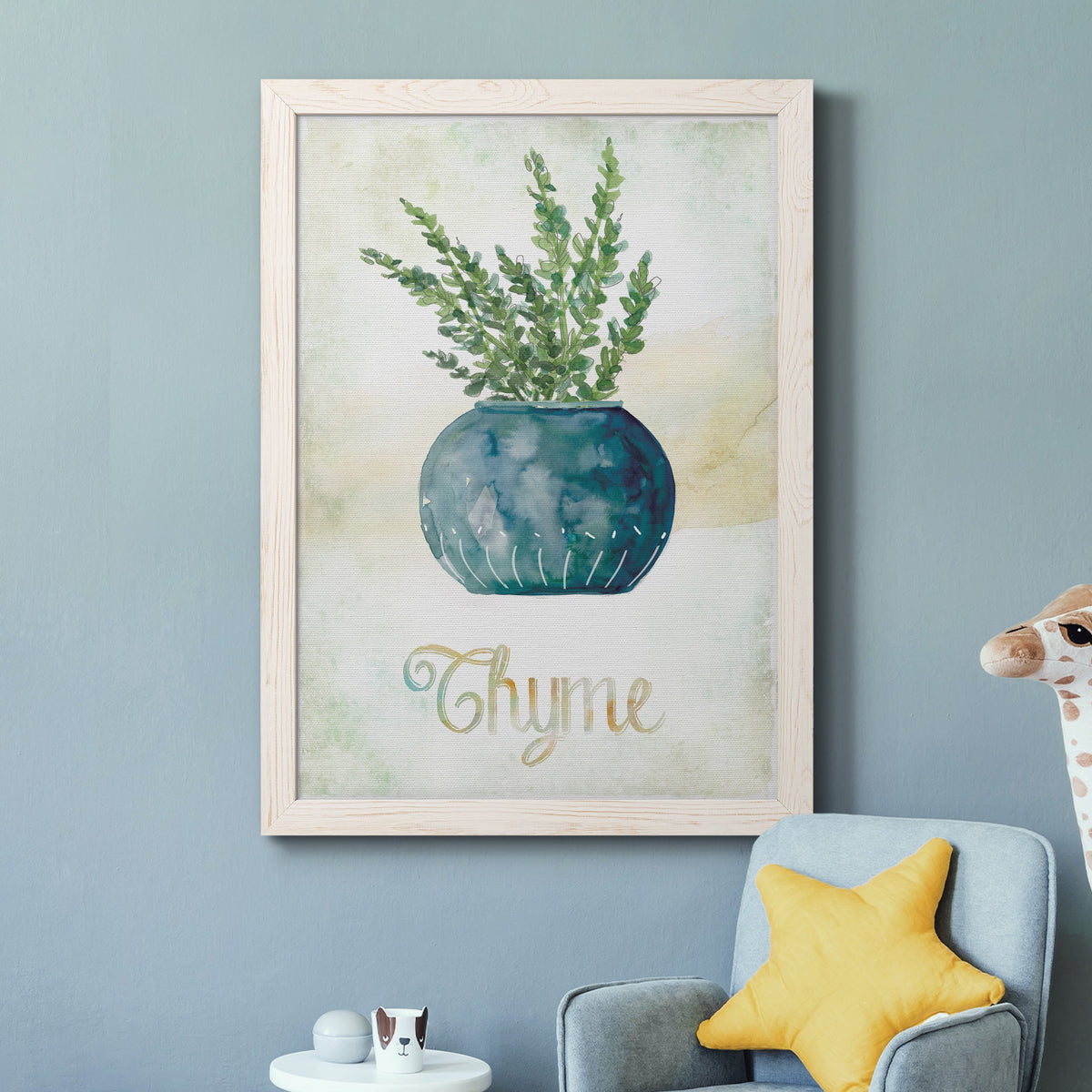 Potted Thyme - Barnwood Framed Canvas Print