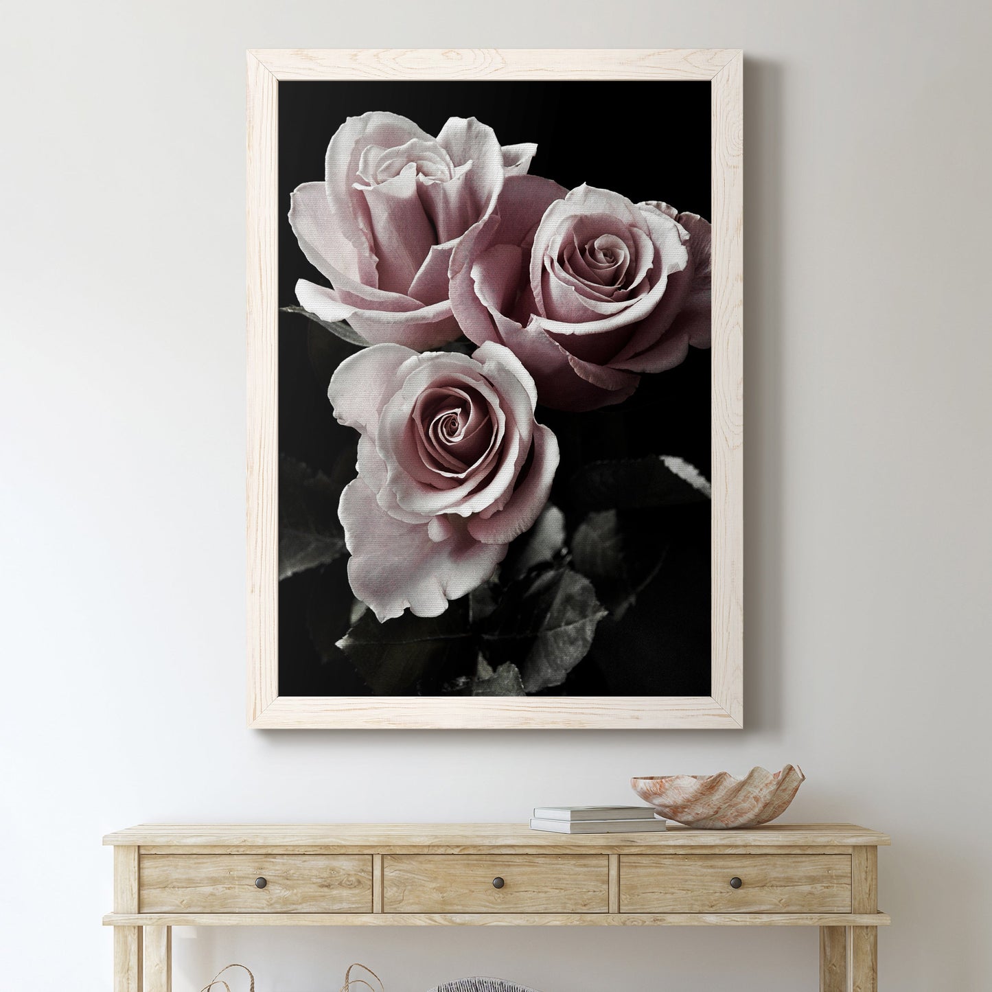 Rose Noir I - Barnwood Framed Canvas Print