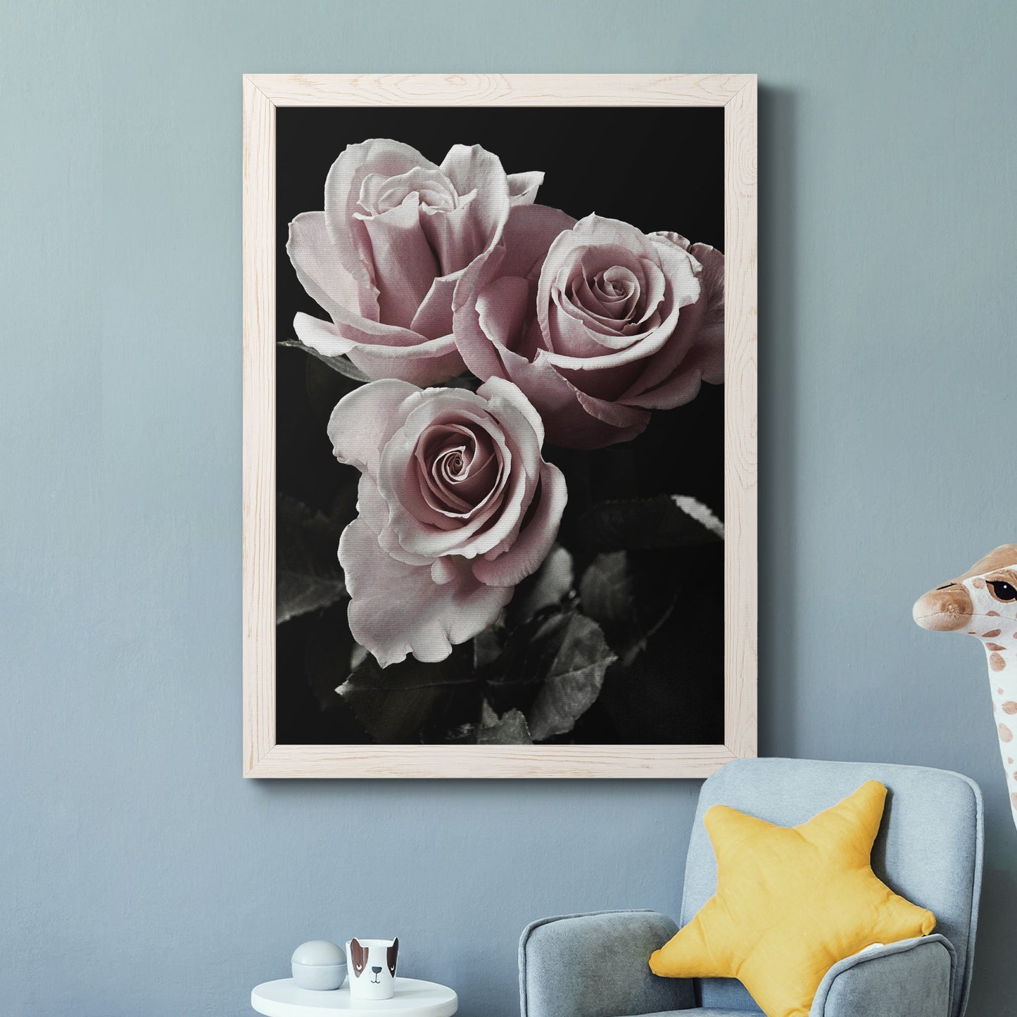 Rose Noir I - Barnwood Framed Canvas Print