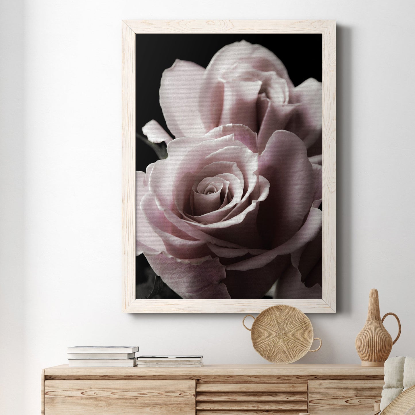 Rose Noir II - Barnwood Framed Canvas Print