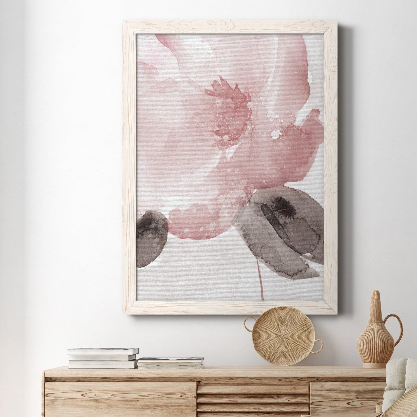 Blush Bloom I - Barnwood Framed Canvas Print