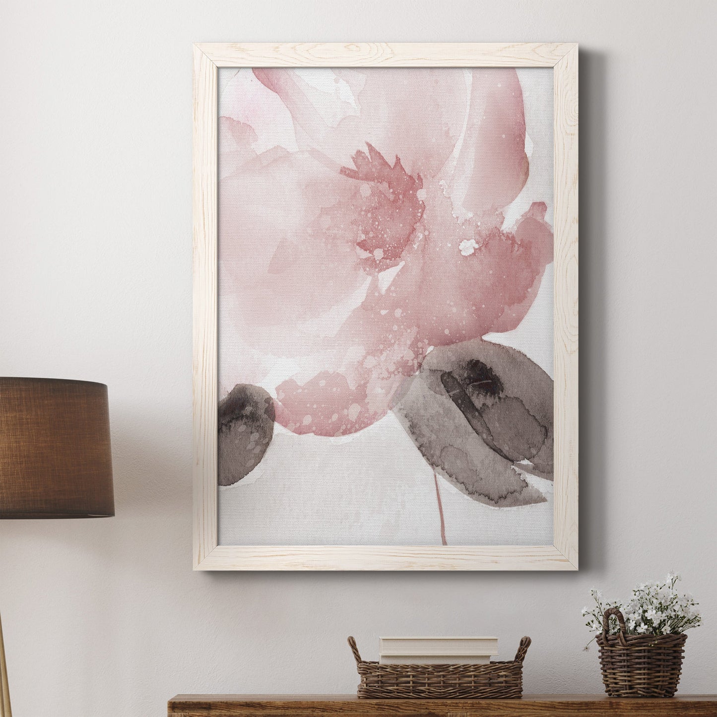 Blush Bloom I - Barnwood Framed Canvas Print
