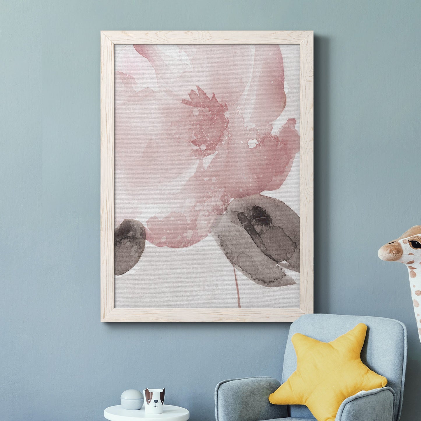 Blush Bloom I - Barnwood Framed Canvas Print