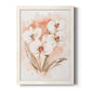 White and Coral Orchid I - Barnwood Framed Canvas Print